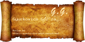 Gyurkovics Géza névjegykártya
