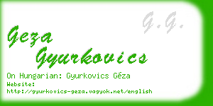 geza gyurkovics business card